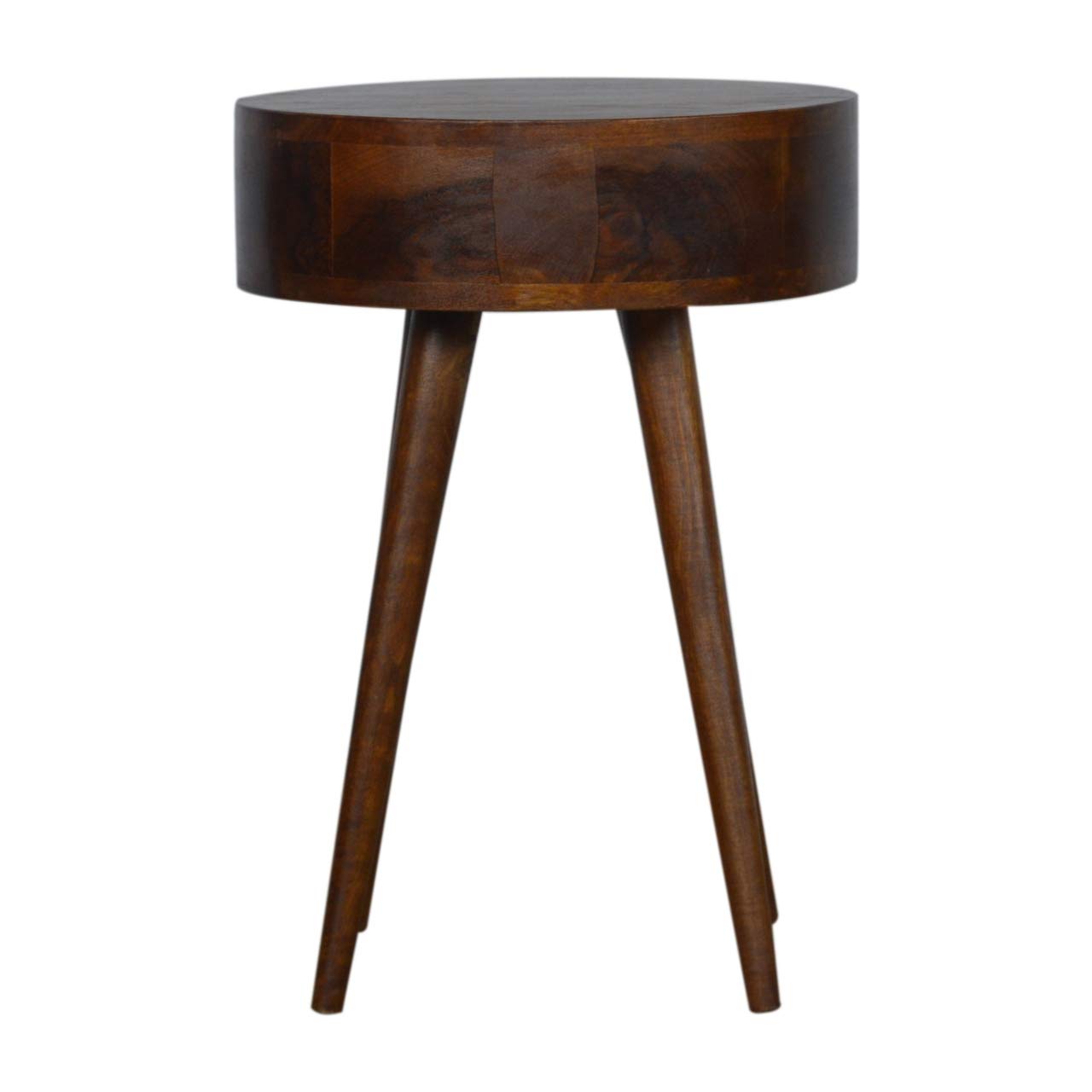 Nordic Chestnut Circular Shaped Nightstand